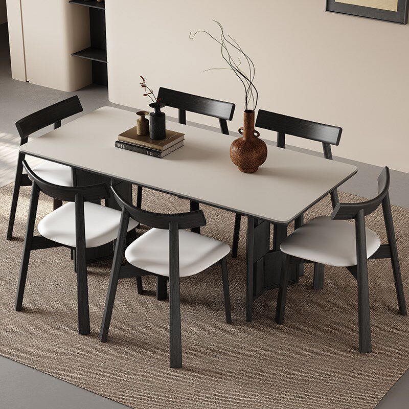 餐桌家用小户型现代简约客餐厅长方形1米6人2025新款Y岩板实木餐