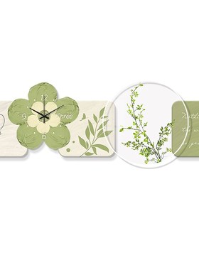 奶油风客厅装饰画壁灯2r023新款沙发背景墙挂画带钟表灯画卧室壁