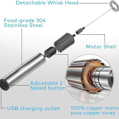 三档可调 充电式 咖啡打奶泡器冷热牛奶电动手持奶泡机家用奶泡机