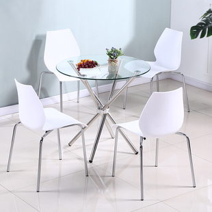 圆形钢化玻璃桌商务洽谈圆桌会议会客桌家用餐桌茶几展会展台桌子