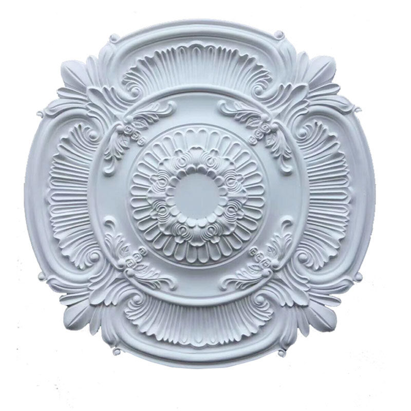 白色欧式灯池PU吊顶灯盘天花板造型仿石膏线圆形雕花灯座装饰材料,基础建材,相框线条,淘宝优惠券,粉丝福利购,淘宝优惠卷