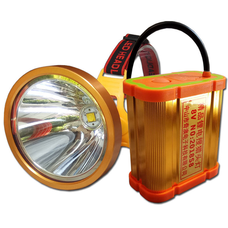分体led头灯强光充电远射散光钓鱼灯头戴式锂电黄光超亮疝气矿灯