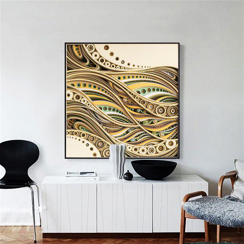 梯木叠雕抽象装饰画创意卧室墙面装饰挂件电视背景墙装饰现代简约