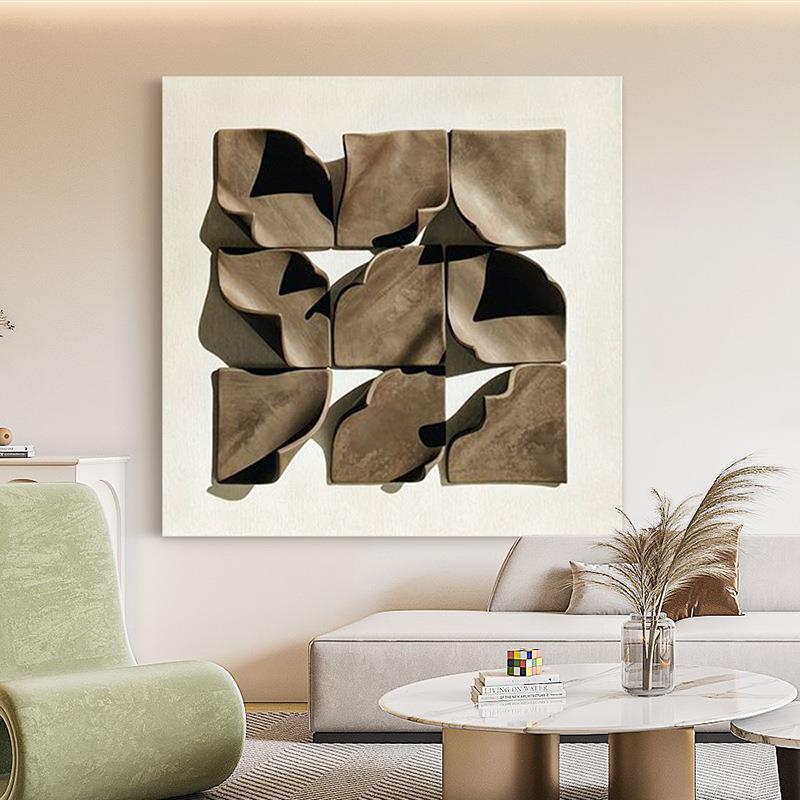 纯手绘油画《时光旅人》现代立体客厅手工装饰画玄关餐厅挂画