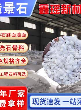 厂供白色透水石子无机水磨石子水洗石耐磨地坪造景打磨白色石子