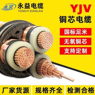 国标YJV22铜芯电缆电线10kv35kv铠装 电力电缆1芯3芯高压电缆