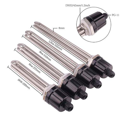 3000w-12KW电热管不锈钢316L法兰加热管DN40工程水箱发热管爆款