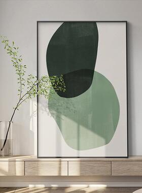 现代简约森系绿色色块玄关挂画高档大气落地画极简抽象客厅装饰画