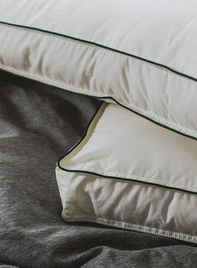 成年单人护颈枕白色低枕枕头全棉立体人性L化家用单只一对拍2枕芯