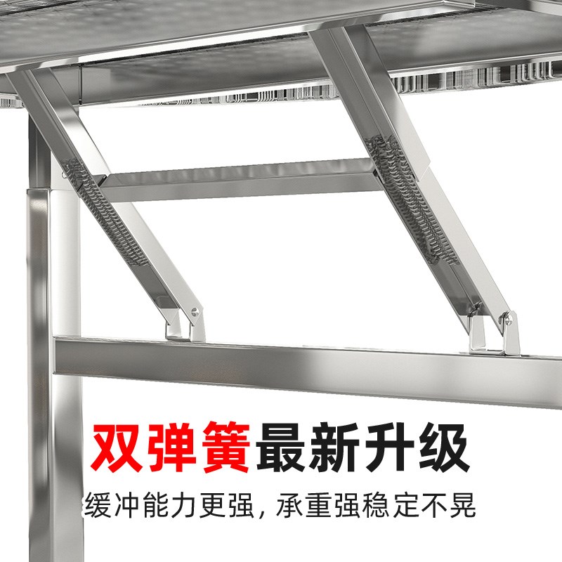 加厚不锈钢带转盘圆桌子可折叠便携式餐桌H小户型家用10人15人饭