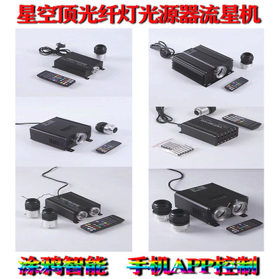 LED光纤机车用16w45w90w150W双头大口径DMX512星空七彩APP光源器