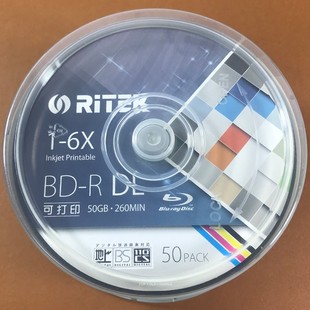 光碟可代刻 DL防水可打印光盘BDR50空盘 台产BD50G蓝光刻录盘BD