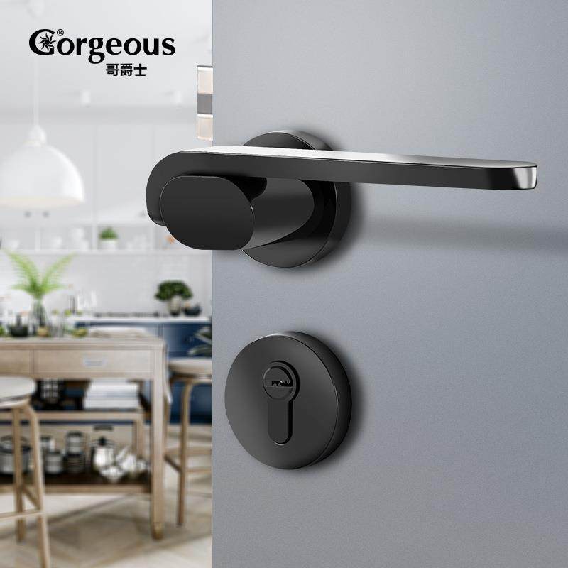 高端室内简约门锁锌合金纯铜内芯执手锁锁体静音室内卧室门锁防锈,自行车/骑行装备/零配件,更多零件/配件,淘宝优惠券,粉丝福利购,淘宝优惠卷