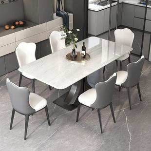 天然奢石餐桌大理石轻奢高端进口卡里冰玉家用新款长方形白冰玉桌
