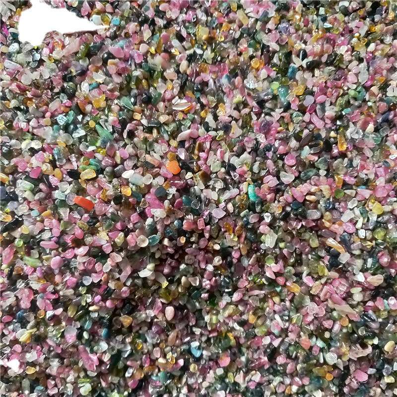 彩色碧玺规格3-6mm 彩色电气石原矿颗粒碧玺碎石电气石托玛琳