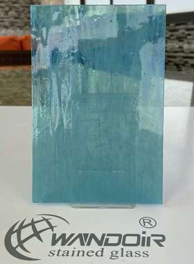门窗玻璃  镶嵌艺术湖蓝色半透明色玻璃  工艺彩绘玻璃401L