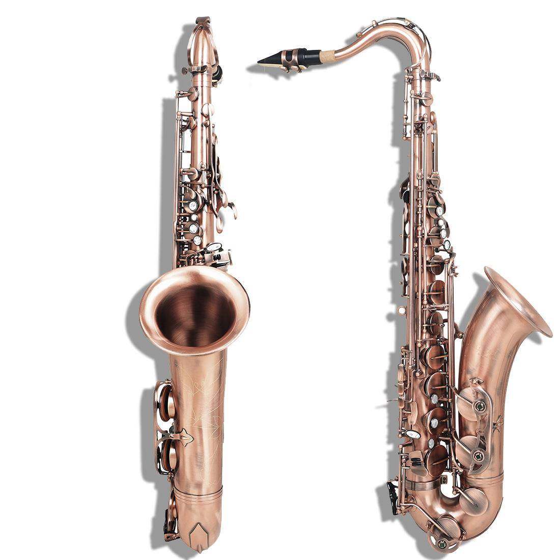乐器降B调次中音萨克斯风管红古铜仿古白贝壳按键萨克斯风