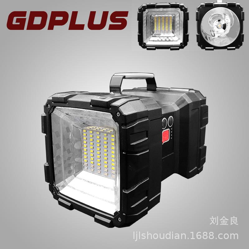 厂家供应LED大功率双头灯P70灯珠红蓝闪烁灯户内外手提灯 投光灯