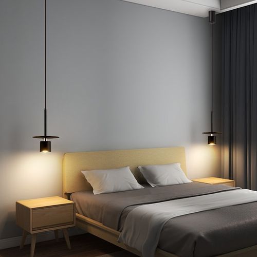 卧室床头吊灯现代简约创意餐桌吧台吊线灯房间个性可升降小吊灯