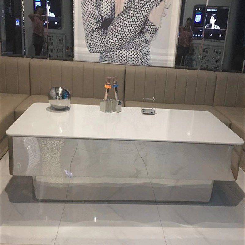KTV酒吧不锈钢卡座发光茶几酒店会所大理石钢化玻璃轻奢桌子定制,商业/办公家具,酒吧桌,淘宝优惠券,粉丝福利购,淘宝优惠卷