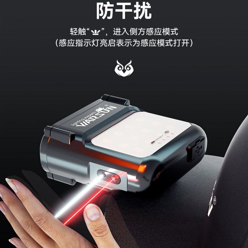 帽夹灯夜钓感应头灯钓鱼专用强光充电超亮头戴式超长续航超轻小号