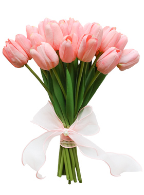 郁金香手捧花仿真花高级感新娘结婚E影楼婚纱摄影韩式白色领证拍