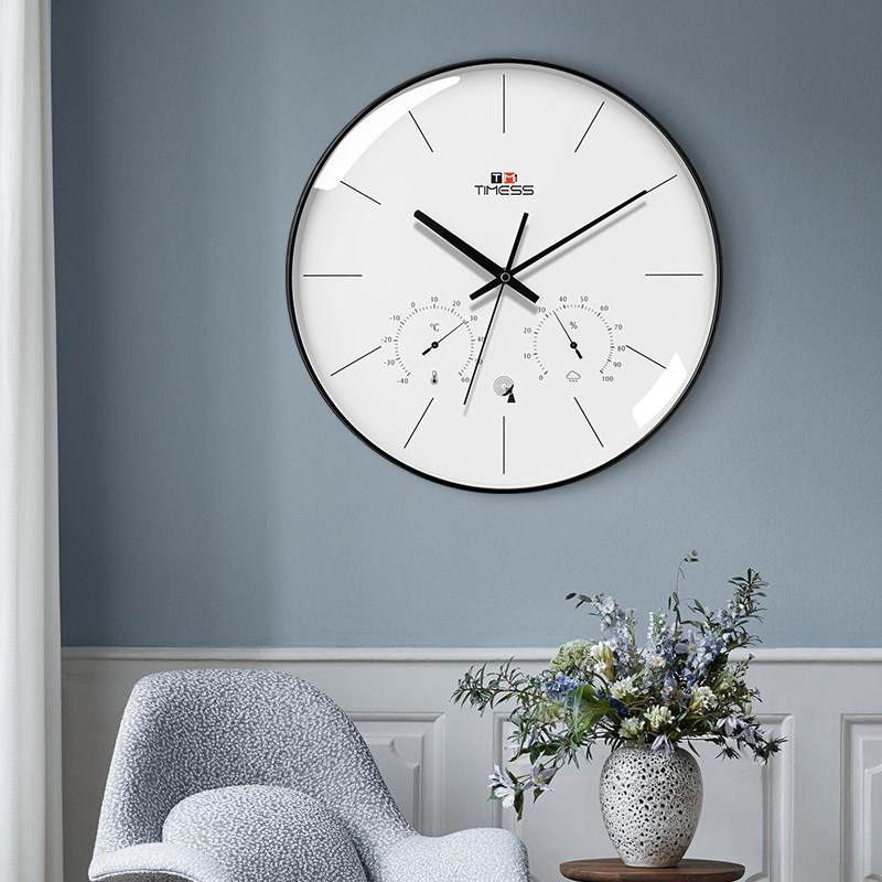 TIMESS电波钟表挂钟客厅家用时尚创意表挂墙轻奢装饰大气静音时钟