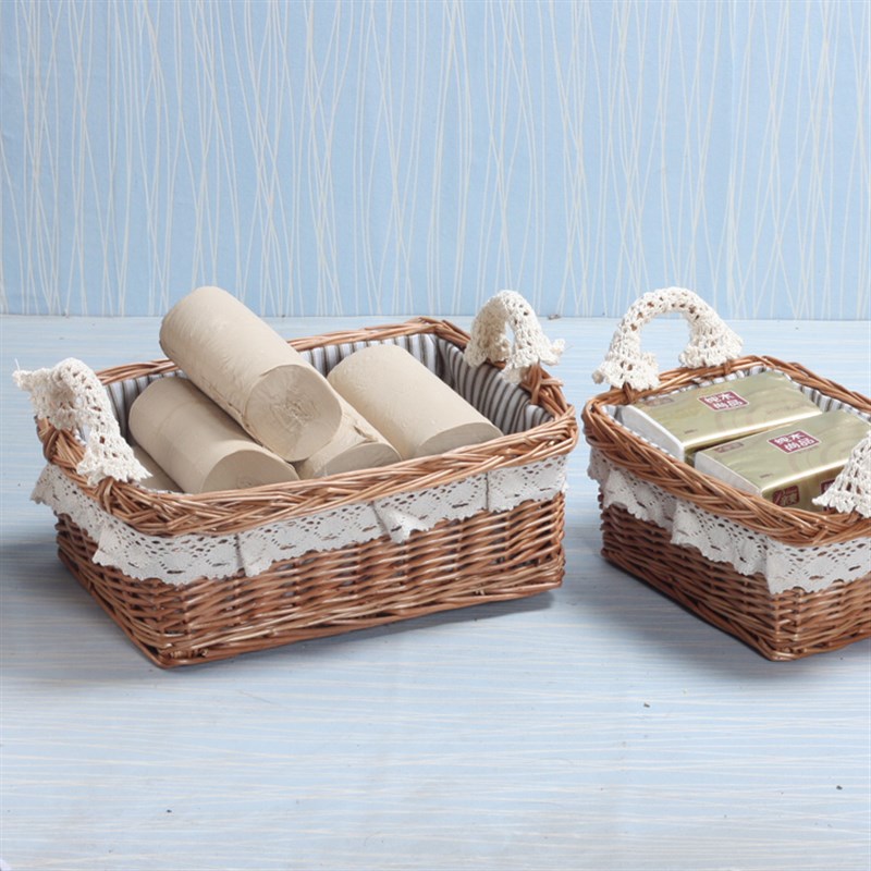 家用田园柳条编织桌面收r纳筐收纳篮杂物筐,非藤编藤筐藤条竹编