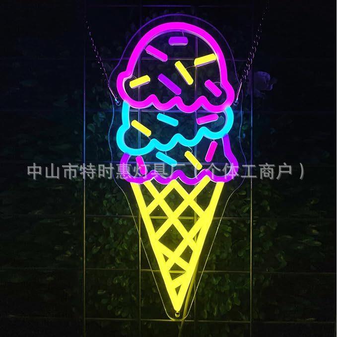 雪糕冰淇淋甜品站氛围灯画广告牌冰激凌造型奶茶店冷饮甜品发光画
