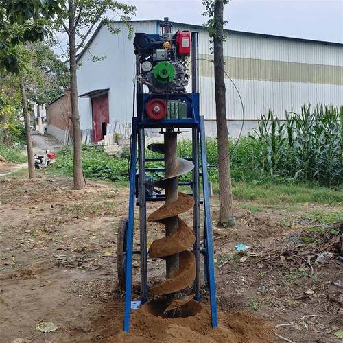 电杆挖坑打洞机山地光伏打洞岩石钻机X195宸瑞达柴油全自动钻具