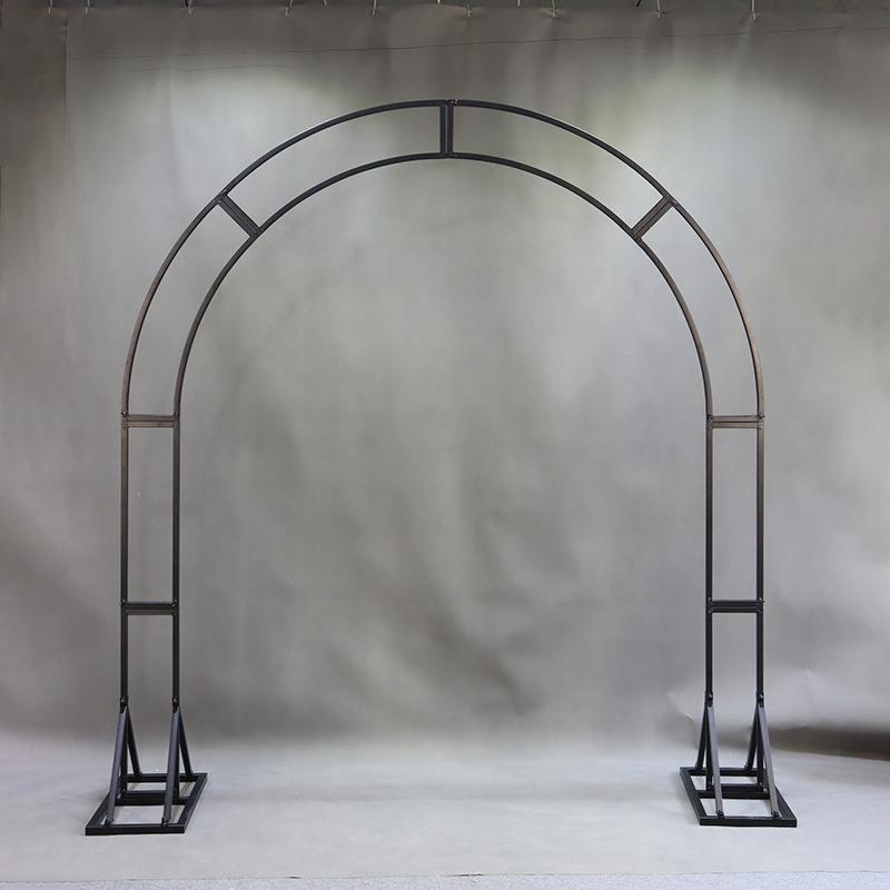 新款婚庆道具铁艺拱门婚礼舞台礼堂背景拱门架子拱形装饰花架制定