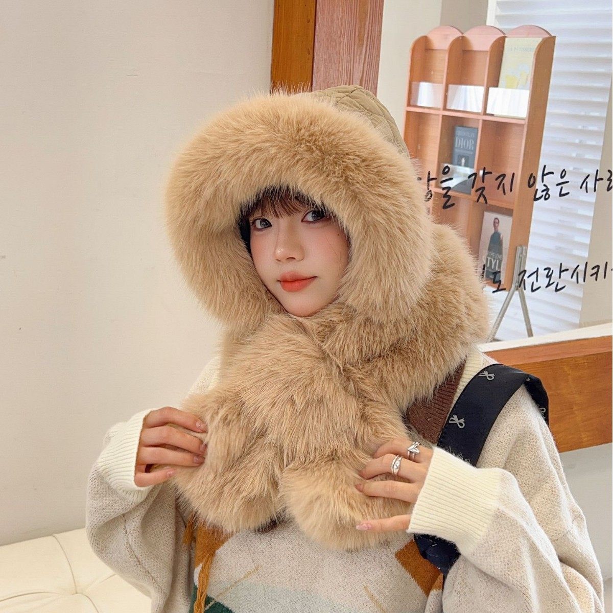 秋冬季可爱加绒帽子女毛绒新款韩版针织帽百搭保暖护耳加厚时尚,服饰配件/皮带/帽子/围巾,帽子,淘宝优惠券,粉丝福利购,淘宝优惠卷