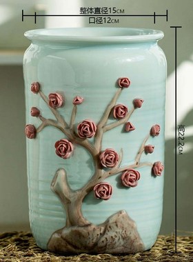 创意多肉花盆陶瓷家居装饰摆件客厅简约摆M设家用绿萝展示柜干花