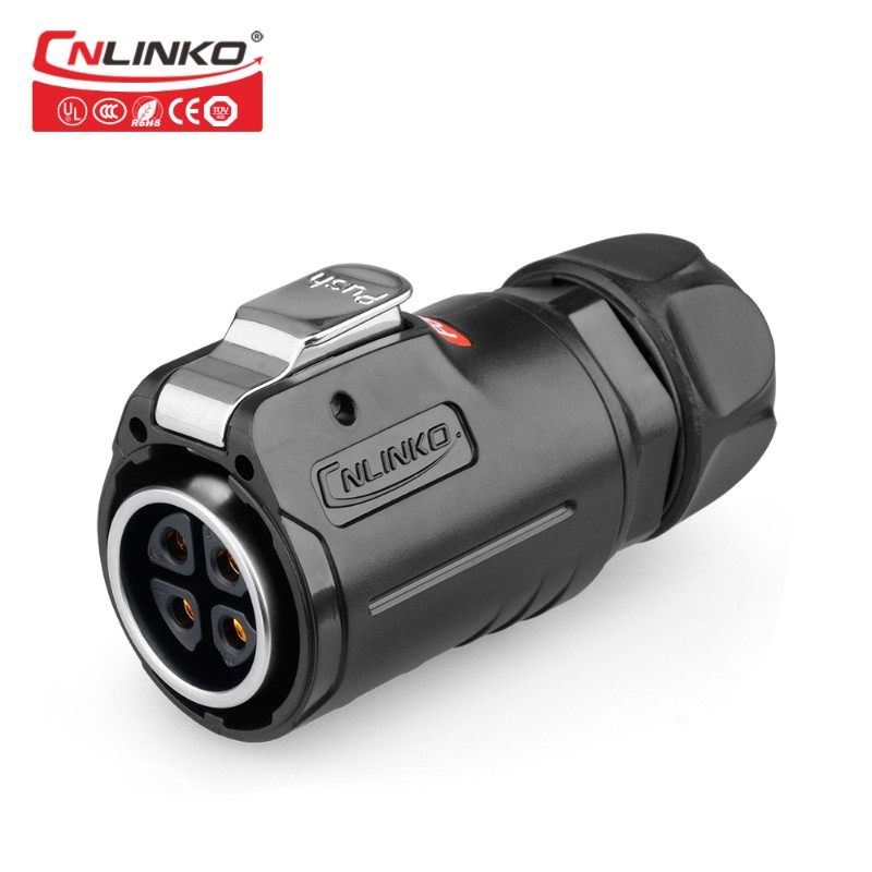 凌科LP-24大功率4芯25A面板电源防水航空插头插座连接器厂家直销