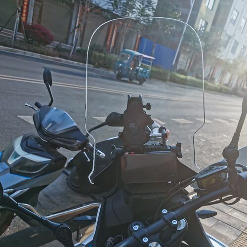 适用于春风450MT前风挡玻璃改装加高加宽透明护胸挡风挡雨板配件