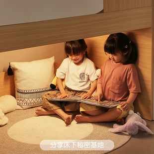 儿童床多功能储物半高床单人床上床下柜带学习桌床男女孩套房