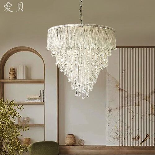 爱贝米奶公主顶晶吊灯欧法式现代轻奢珠油风吸水灯客厅房间卧室灯