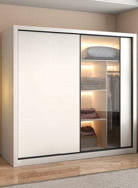 衣柜简约现代白色l小户型玻璃衣柜热销榜拉门衣柜家用卧室大衣橱