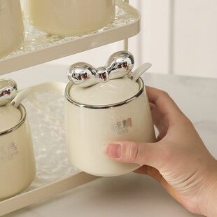 轻奢风调料罐套装厨房陶瓷盐罐家用调料盒组合装油盐酱醋调味瓶罐