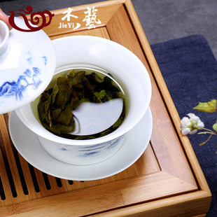 大号青花盖碗陶瓷茶具茶碗白瓷大碗茶三炮台三才碗特大德化泡茶器