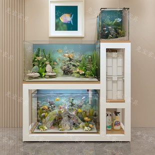 加厚鱼缸架鱼缸桌子底柜鱼缸承重架双层多层组合烤漆鱼缸底座架子