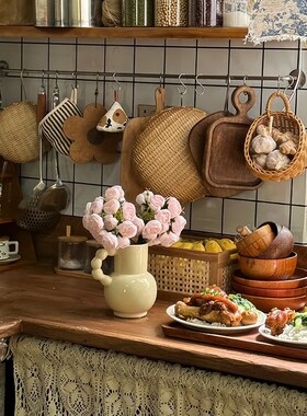 创意法式复古白色陶瓷花瓶摆件客厅插花简约轻奢R高级感家居装饰