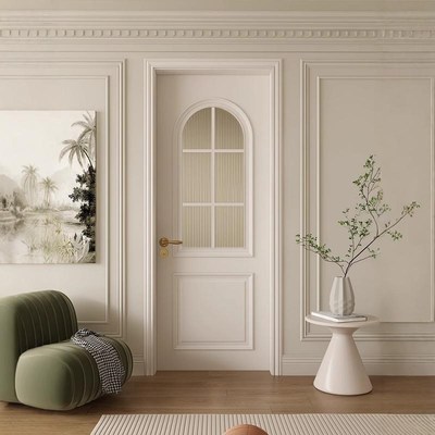 法式复古实木门卧室房间木门室内定制家用卫生间厕所厨房平开门