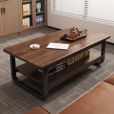 实木芯茶几小户型办公室接待室茶桌简约现代客厅家用简易方形桌子