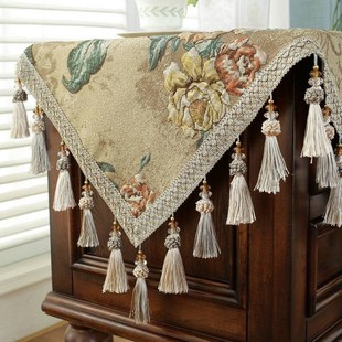 新中式床头柜盖布高级感正方形防尘罩家用客厅小四方桌茶几垫桌布