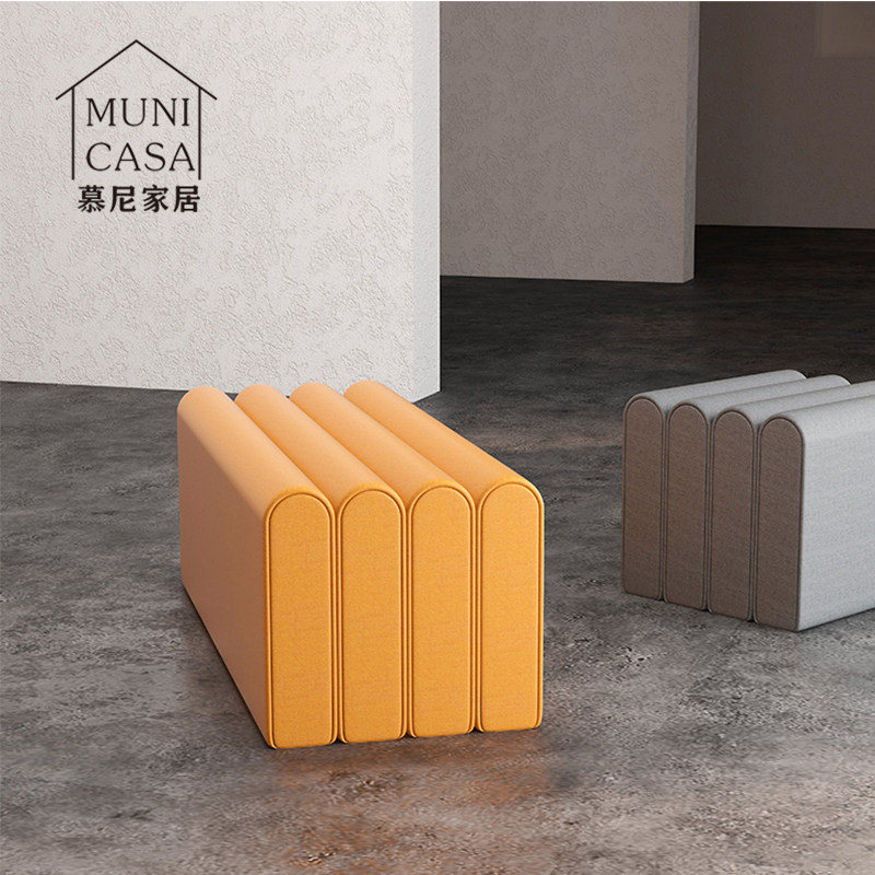 北欧丝绒网红吐司换鞋凳窄创意妆凳沙发脚踏钢琴凳时尚凳子