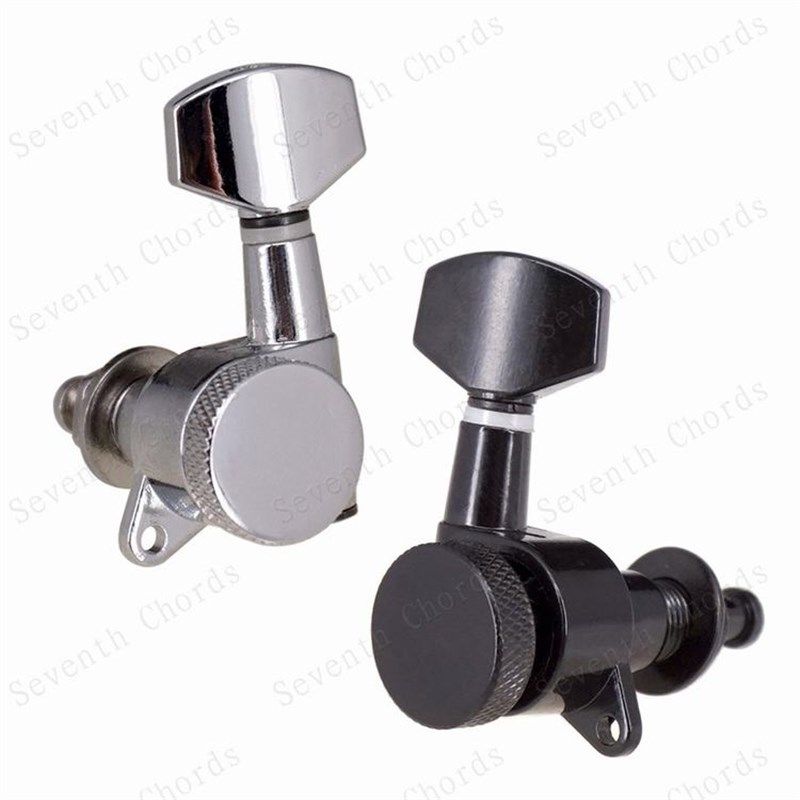 带锁弦电吉他弦钮扭后弦锁木电吉他琴弦钮旋钮弦轴上弦器LHXF短针