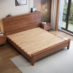 北欧全实木床静音榫卯现代极简1.5米小户型满铺床板气压储物床