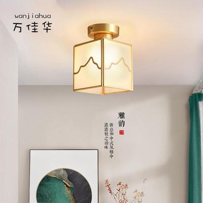 万华灯饰新中式过道灯走廊灯阳台灯玄关灯现代轻奢吸顶灯全铜灯具