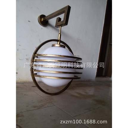 led户外壁灯防水室外墙壁灯圆形室外壁灯扫古铜环形壁灯